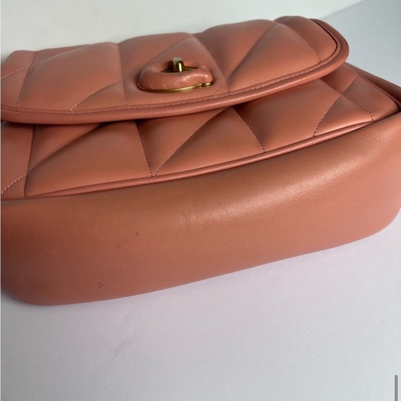 Coach Madison Quilted Leather Pillow Bag Chain Pink Coral - Picture 10 of 15